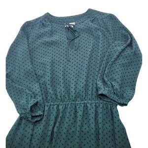 Ann Taylor LOFT Small Petite Mini Dress Emerald Green Print Office Secretary